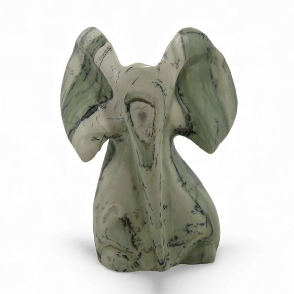 Hand Carve Butter Jade Stone Elephant Sculpture from South Africa 4.7" - Picture 10 of 10